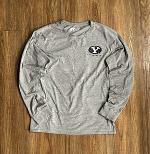 Russell Athletic Vintage BYU Cougars Long Sleeve T-Shirt Heather Gray M